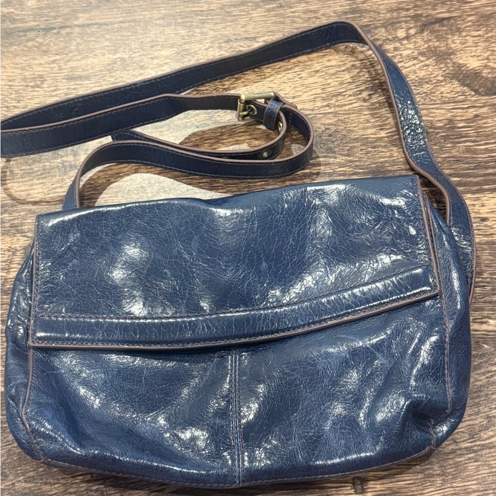 Chic Navy Leather Crossbody Bag
